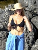 Charlotte McKinney Underboob and Booty in Bikini in Capri