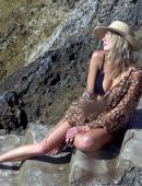 Charlotte McKinney Underboob and Booty in Bikini in Capri