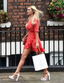 Christine McGuinness - Outside Crystal Clear Spa in Liverpool