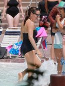 Jennifer Garner Booty in Black Swimsuit at Legoland in Carlsbad