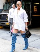 Jennifer Lopez Leggy Out in New York