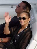Jennifer Lopez Leggy, on a Yacht in Capri