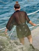 Jennifer Lopez Leggy, on a Yacht in Capri