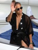 Jennifer Lopez Leggy, on a Yacht in Capri