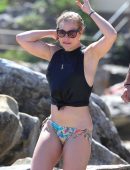 Jessica Marais in Bikini Bottoms at Bondi Beach