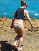 Jessica Marais in Bikini Bottoms at Bondi Beach