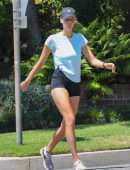Kelly Rohrbach Leggy, Jogging in Shorts in LA