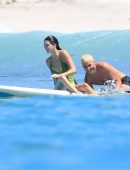 Kendall Jenner Booty in Swimsuit Surfing in Mexico