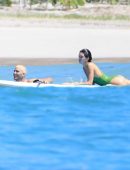 Kendall Jenner Booty in Swimsuit Surfing in Mexico