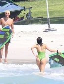 Kendall Jenner Booty in Swimsuit Surfing in Mexico