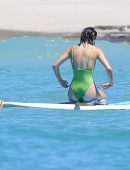 Kendall Jenner Booty in Swimsuit Surfing in Mexico