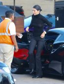 Kendall Jenner in See-Through Out at Nobu in Malibu