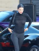 Kendall Jenner in See-Through Out at Nobu in Malibu