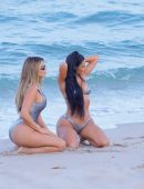 Kim Kardashian for Bikini Photoshoot at the Beach in Miami