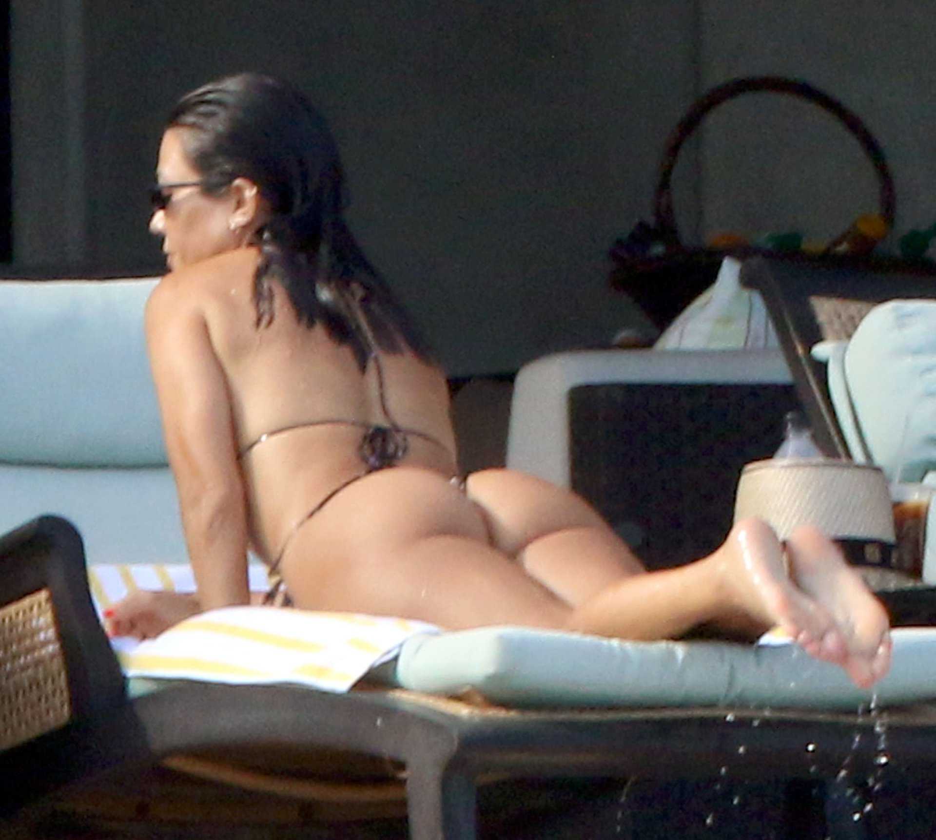 Kourtney Kardashian – Thong Bikini Candids in Mexico