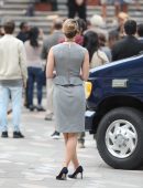 Melissa Benoist on the Set of 'Supergirl' in Vancouver