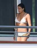 Michelle Rodriguez having a Shower in Bikini on a Yacht in Sardinia