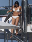 Michelle Rodriguez having a Shower in Bikini on a Yacht in Sardinia