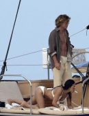 Michelle Rodriguez in White Bikini on a Yacht in Italy
