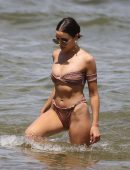 Olivia Culpo Booty in Bikini at the Beach in Miami
