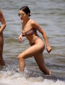Olivia Culpo Booty in Bikini at the Beach in Miami