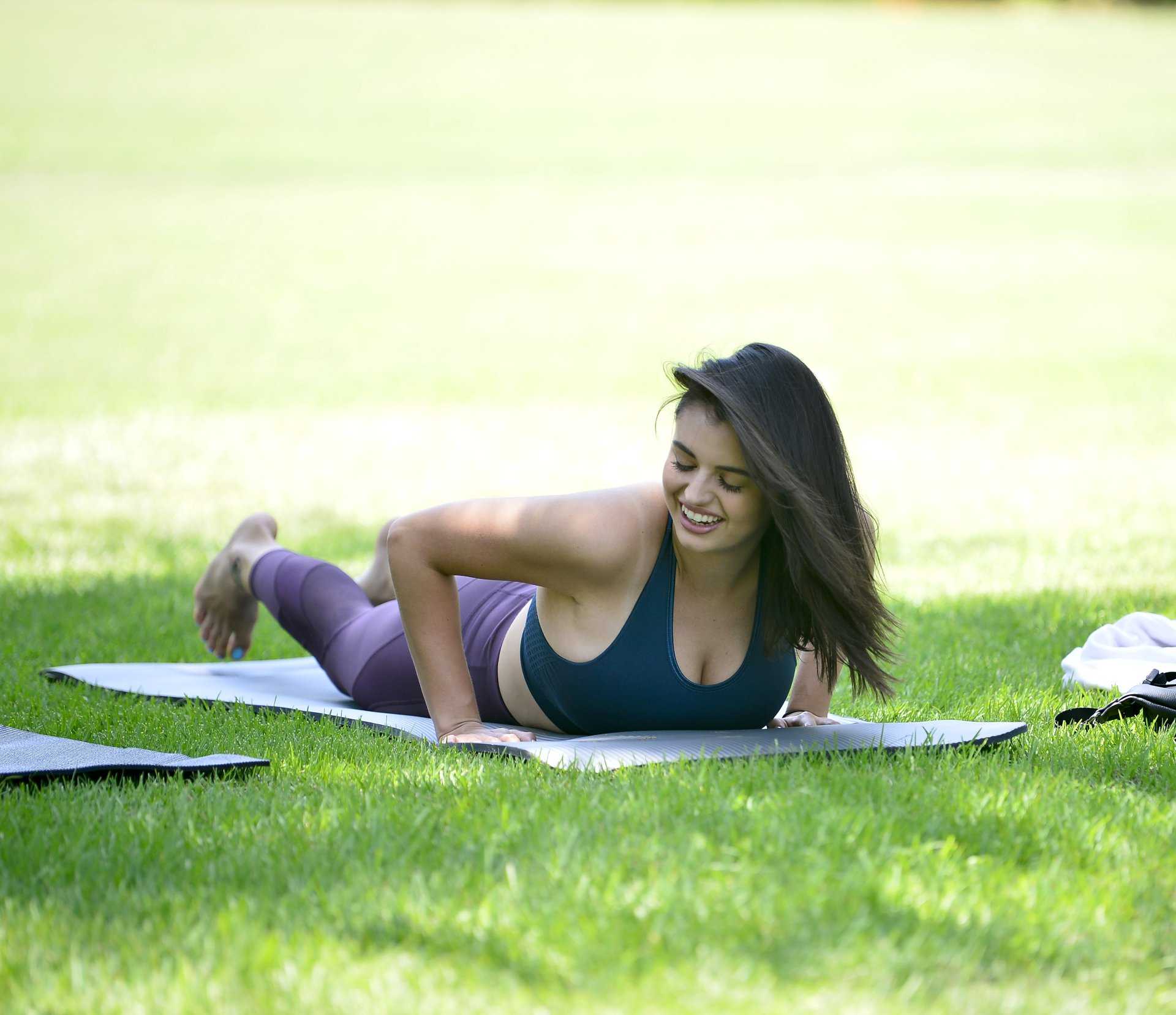 Rebecca Black Practicing Yoga in Beverly Hills