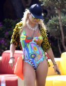 Rita Ora Leggy in Swimsuit on a Yacht in Porto Cervo