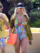 Rita Ora Leggy in Swimsuit on a Yacht in Porto Cervo