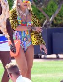 Rita Ora Leggy in Swimsuit on a Yacht in Porto Cervo