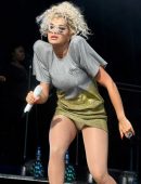 Rita Ora Upskirt Performing OnStage at Rize Festival in Chelmsford