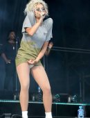 Rita Ora Upskirt Performing OnStage at Rize Festival in Chelmsford