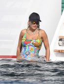 Rita Ora in Swimsuit on a Yacht in Porto Cervo