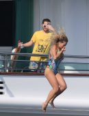 Rita Ora in Swimsuit on a Yacht in Porto Cervo