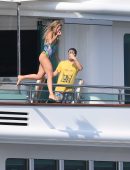 Rita Ora in Swimsuit on a Yacht in Porto Cervo