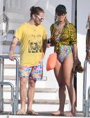 Rita Ora in Swimsuit on a Yacht in Porto Cervo