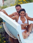 Roxanne Pallett Booty in Bikini at a Pool in Portugal