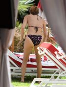 Selma Blair in Bikini at a Poolside in Miami