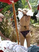 Selma Blair in Bikini at a Poolside in Miami