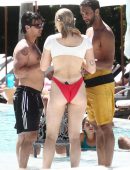 Sophie Turner in Bikini at a Pool in Miami