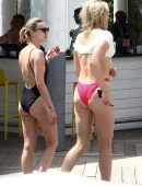 Sophie Turner in Bikini at a Pool in Miami