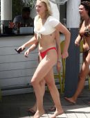 Sophie Turner in Bikini at a Pool in Miami