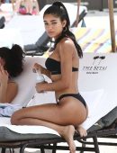 Yovanna Ventura in Black Bikini at the Beach in Miami