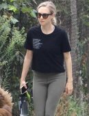 Amanda Seyfried walking her Dog in Los Angeles