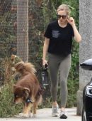 Amanda Seyfried walking her Dog in Los Angeles