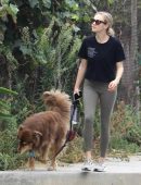 Amanda Seyfried walking her Dog in Los Angeles