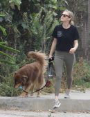 Amanda Seyfried walking her Dog in Los Angeles
