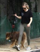 Amanda Seyfried walking her Dog in Los Angeles