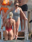 Amber Davies Booty in Swimsuit in Ibiza