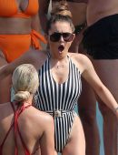 Amber Davies Booty in Swimsuit in Ibiza