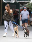 Ariana Grande Walking her Dogs in New York
